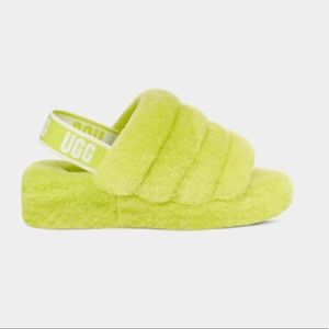 UGG Fluff Yeah Slides Size 7 in Key Lime